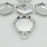 Sterling Silver Table Lighter & Ashtray Set Antique 1921 Hukin & Heath Deco