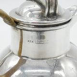 Sterling Silver One Pint Jersey Can Flask Vintage 1969 Birmingham Wicker Handle