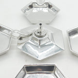 Sterling Silver Table Lighter & Ashtray Set Antique 1921 Hukin & Heath Deco