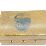 Victorian Mauchline Ware Burns' Monument Sewing String Box Antique c1860