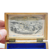 Victorian Mauchline Ware Burns' Monument Sewing String Box Antique c1860