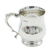 Sterling Silver Baluster Tankard Christening Mug Antique 1919 London Art Deco