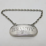 George III Sterling Silver Brandy Decanter Label Antique 1805 Birmingham