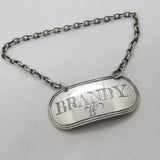 George III Sterling Silver Brandy Decanter Label Antique 1805 Birmingham