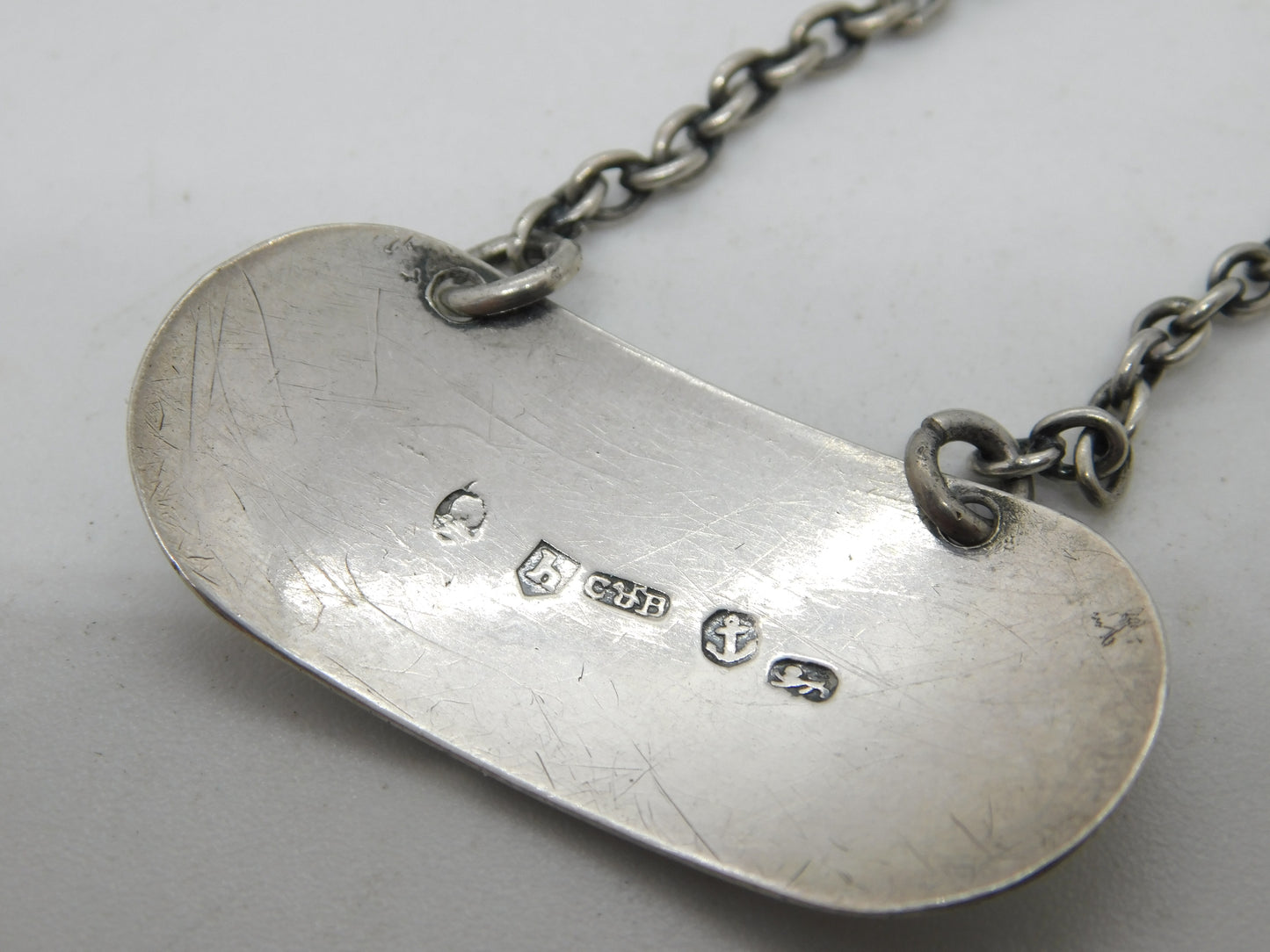George III Sterling Silver Brandy Decanter Label Antique 1805 Birmingham