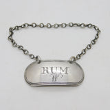 George III Sterling Silver Rum Decanter Label Antique 1805 Birmingham
