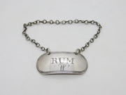 George III Sterling Silver Rum Decanter Label Antique 1805 Birmingham