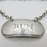 George III Sterling Silver Rum Decanter Label Antique 1805 Birmingham