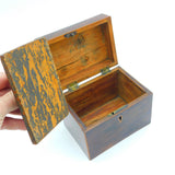 George III Regency Mahogany Wood Seashell Inlaid Tea Caddy Antique c1820