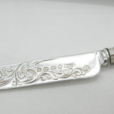 Victorian Boxed Sterling Silver Floral Christening Set 1865 Birmingham Antique