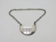 George III Sterling Silver Crescent 'H' Hollands Gin Decanter Label Antique 1800