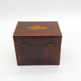 George III Regency Mahogany Wood Seashell Inlaid Tea Caddy Antique c1820