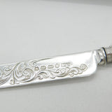 Victorian Boxed Sterling Silver Floral Christening Set 1865 Birmingham Antique