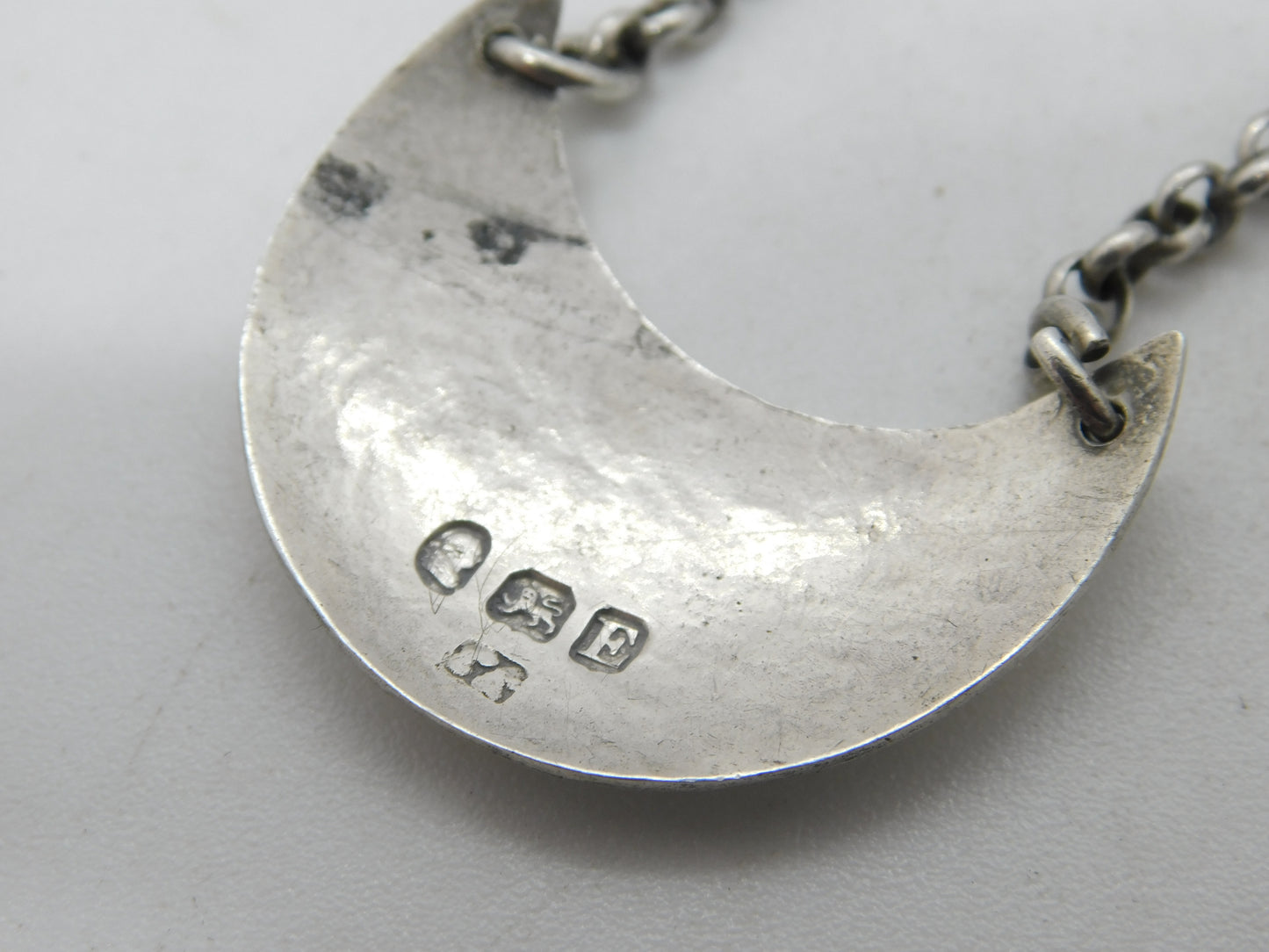 George III Sterling Silver Crescent 'H' Hollands Gin Decanter Label Antique 1800