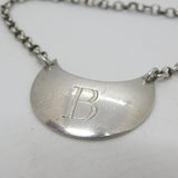 George III Sterling Silver Crescent 'B' Brandy Decanter Label Antique 1800