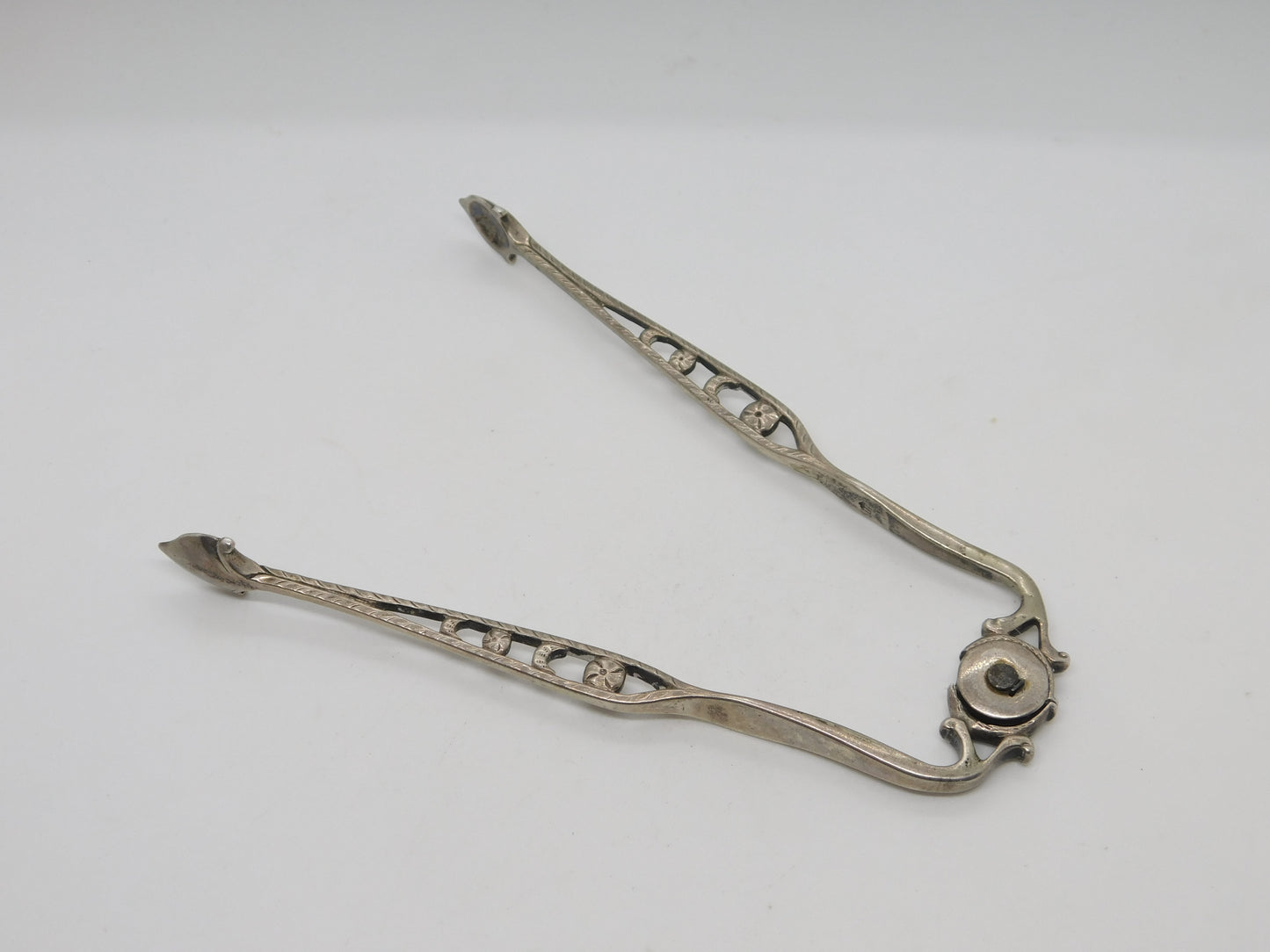 George I Sterling Silver Sprung-arm Sugar Tongs Antique c1720 Samuel Hitchcock