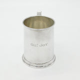 Sterling Silver Half-Pint Tankard 'Oh! Joy' Engraved 1914 Birmingham Antique