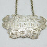 Victorian Sterling Silver Floral Madeira Decanter Label Antique 1847 Birmingham