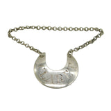 George II Sterling Silver Crescent Form Claret Decanter Label Antique c1755
