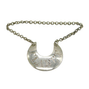 George II Sterling Silver Crescent Form Claret Decanter Label Antique c1755