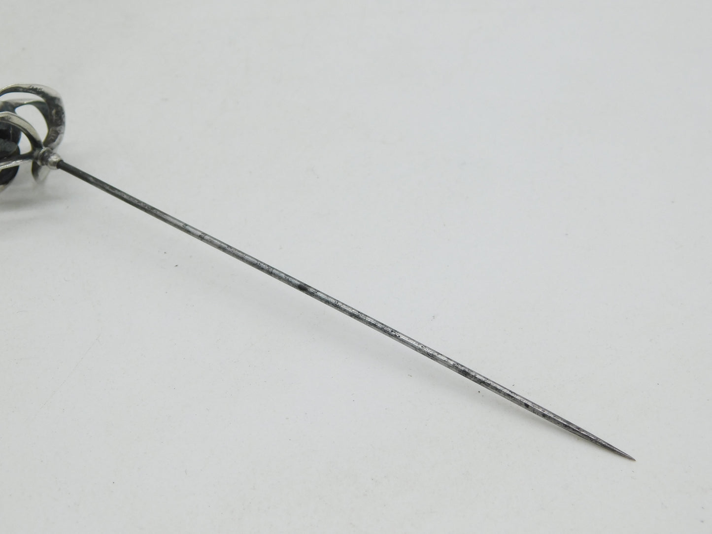 Charles Horner Sterling Silver Amethyst Paste Hat Pin Antique 1912 Chester