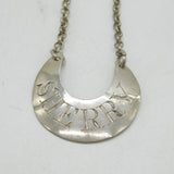 George II Sterling Silver Crescent Form Sherry Decanter Label Antique c1755