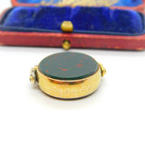 Victorian 15ct Yellow Gold, Bloodstone & Carnelian Spinner Fob 1889 Birmingham