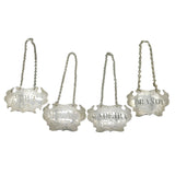 George II Set of Sterling Silver Escutcheon Decanter Labels Sandylands Drinkwater, London c1745