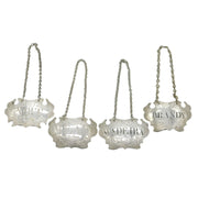 George II Set of Sterling Silver Escutcheon Decanter Labels Sandylands Drinkwater, London c1745