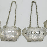 George II Set of Sterling Silver Escutcheon Decanter Labels Sandylands Drinkwater, London c1745