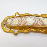 Victorian Large Rolled Gold Carved Floral Sweetheart Cameo Brooch Antique c1850