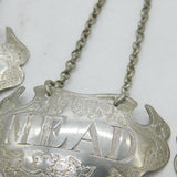 George II Set of Sterling Silver Escutcheon Decanter Labels Sandylands Drinkwater, London c1745