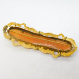 Victorian Large Rolled Gold Carved Floral Sweetheart Cameo Brooch Antique c1850