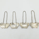 George II Set of Sterling Silver Escutcheon Decanter Labels Sandylands Drinkwater, London c1745