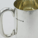 Sterling Silver Pint Tankard Mug Antique 1927 Birmingham Art Deco
