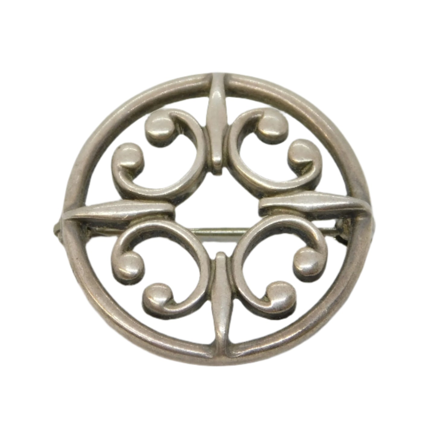 Ola M Gorie Scottish Sterling Silver Celtic Kilt Brooch Pin Vintage c1970