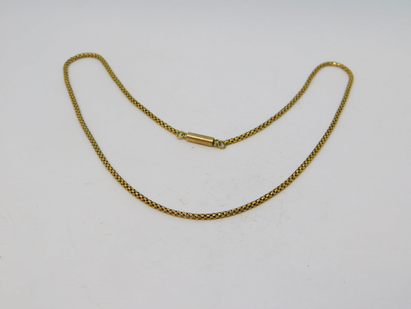 Victorian Short 15ct Yellow Gold Rope Chain Necklace Antique c1890 32cm Length