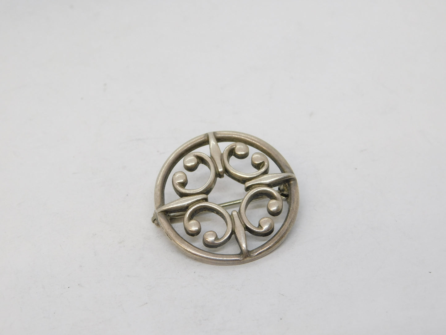 Ola M Gorie Scottish Sterling Silver Celtic Kilt Brooch Pin Vintage c1970