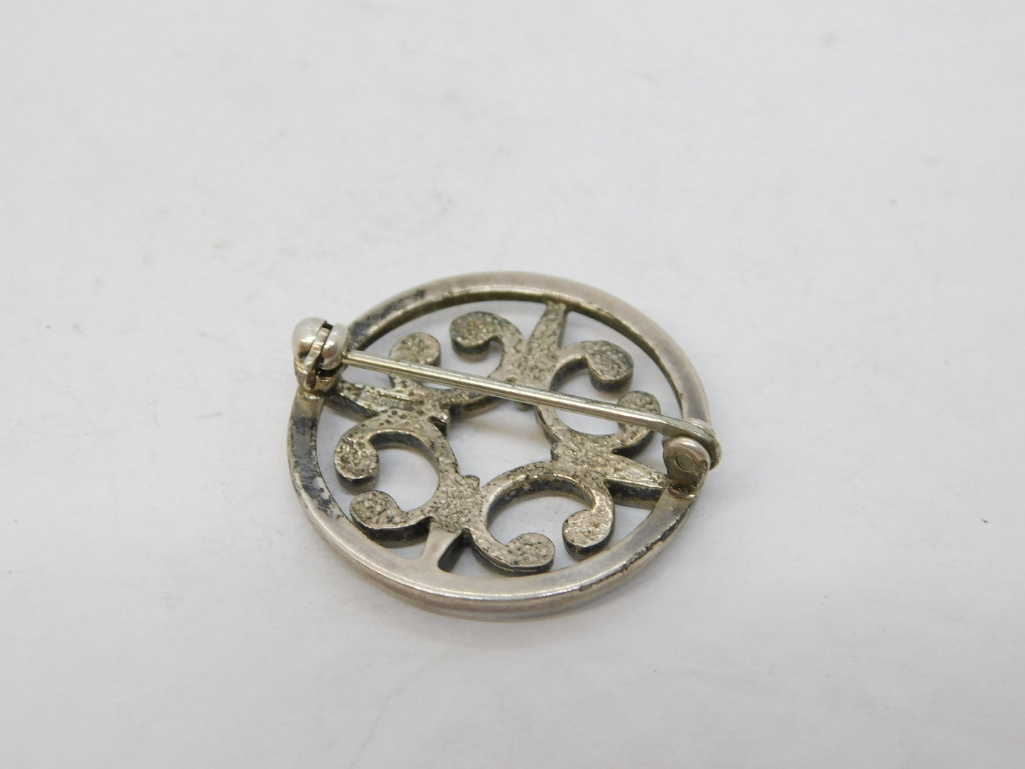 Ola M Gorie Scottish Sterling Silver Celtic Kilt Brooch Pin Vintage c1970