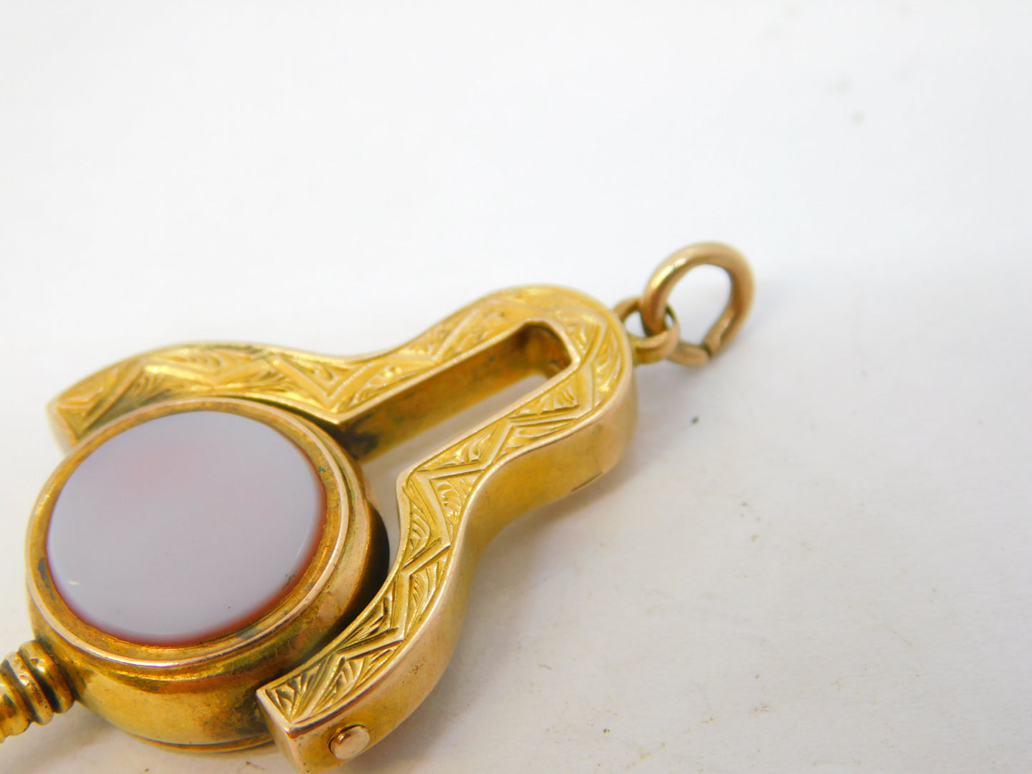 Victorian 14ct Gold, Bloodstone & Sardonyx Spinner Watch Key Fob Antique c1890