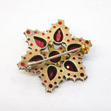 19th Century Austro-Hungarian Sterling Silver Gilt Garnet Set Floral Brooch c1860