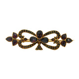 19th Century Austro-Hungarian 14ct Gold Garnet Set Floral Brooch Antique c1860