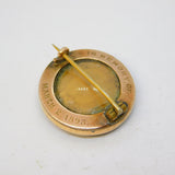 Victorian 9ct Gold, Black-White Enamel, Diamond Set Mourning Brooch Antique c1890