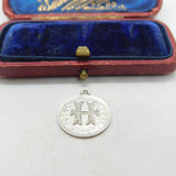 Victorian Sterling Silver 'H' Initial Love Token Charm Pendant Antique c1880