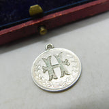 Victorian Sterling Silver 'H' Initial Love Token Charm Pendant Antique c1880