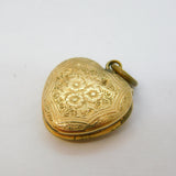 Victorian 9ct Yellow Gold Back & Front Heart Shaped Locket Pendant Antique c1880