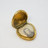 Victorian 9ct Yellow Gold Back & Front Heart Shaped Locket Pendant Antique c1880