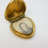 Victorian 9ct Yellow Gold Back & Front Heart Shaped Locket Pendant Antique c1880