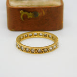 18ct Yellow Gold & Spinel Set Eternity Ring Antique c1920 Art Deco Size O 1/2 UK
