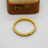 18ct Yellow Gold & Spinel Set Eternity Ring Antique c1920 Art Deco Size O 1/2 UK